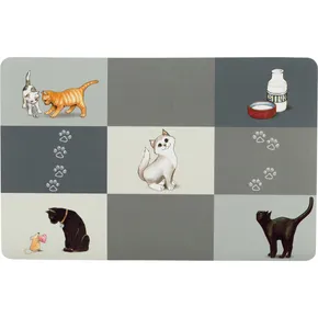 Tischset Patchwork Katze 44 x 28 cm grau